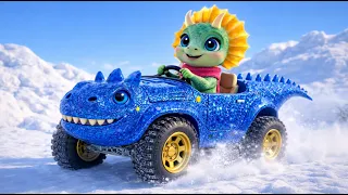 Leo Rides the Blue Dino Car for Fun! Beep Beep! 🦖💙🚗