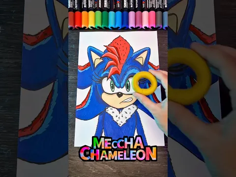 Can You Find the Meccha Chameleon I Hid in My Sonic The Hedgehog Drawing? #shorts #mecchachameleon