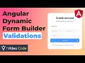Angular Dynamic Forms - Validations