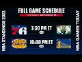 NBA games today NBA standings today Sixers vs Celtics NBA standings 2022 Lakers vs warriors