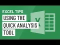 Excel Quick Tip Using the Quick Analysis Tool