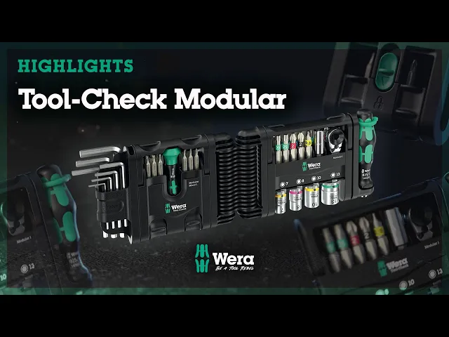Комплект тресчотка ¼" и отвертка, с вложки, адаптер и битове, Tool-Check Modular Set 1 Wera, WERA, W049020