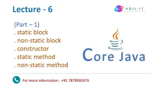 Block in java static block non static block Part - 1 By Adil Sir Lecture