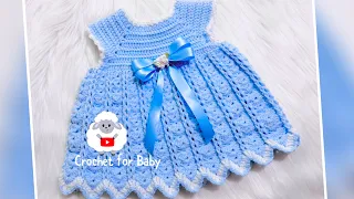 LOOKS LIKE A BOUTIQUE DRESS! 😍 Crochet Baby Frock Dress Tutorial | NB to 24 Months