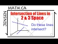 Intersections of Lines in 2 3-Space full lesson MCV4U