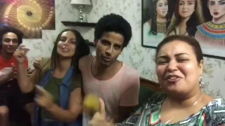 جنان ويزو و حمدي المرغني و اسراء عبدالفتاح وابرام في كواليس مسرح مصر 