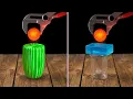 1000 C Red Hot Metal Ball vs Rubber Band Ice Soap More