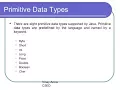 Lecture 5 Primitive Data Types in java