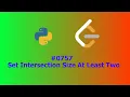No Sound Leetcode 757 Set Intersection Size At Least Two