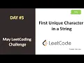 Leetcode Day 5 - First Unique Character in a String Arabic