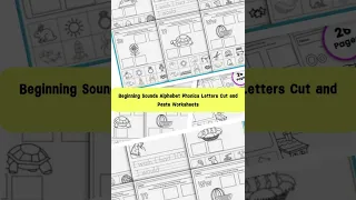 Beginning Sounds Alphabet Phonics Letters Cut and Paste Worksheets
