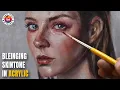 Lagu Blending  Skin tone in Acrylic | Step-by-Step Portrait Painting with Acrylic by Debojyoti Boruah