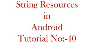 String Resources in Android