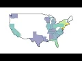 United States Population density animation using Manim Python