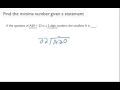 Find the minimum number given a statement