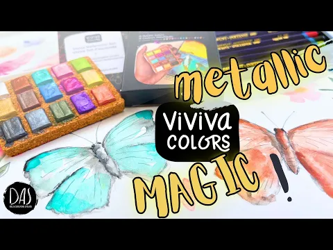 Download MP3 The EASIEST Watercolor Metallics? Get GREAT Effects Effortlessly with the Viviva Metallics Pan Set!