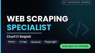 Web Scraping Specialist Python Scrapy Selenium Playwright