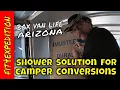 Shower Solution for van build - Mustee Durastall Box Van Life Arizona