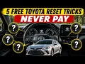 5 FREE Toyota Reset Tricks That Can Fix Problems Instantly