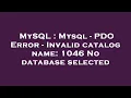 MySQL Mysql - PDO Error