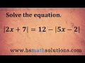 Solving an Absolute Value Equation with Two Absolute Value Expressions Example