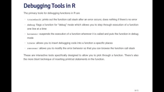 R Debugging functions