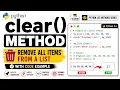 Lec 12 Learn Python clear Method from Scratch Full Tutorial for Beginners