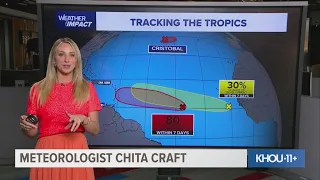 Tropical Storm Cristobal forms in Atlantic another system that has an 80 chance of development