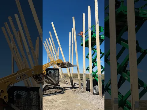Now the @abbuildings6443 guys are standing and levelling all the posts on the new building