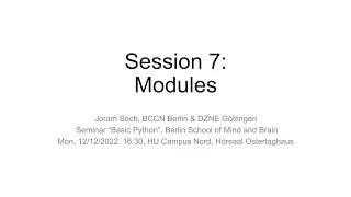 Session 7 Modules Basic Python WS