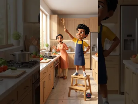 Ayaan Became a Little Chef 😂🍳 | Funny Family Cartoon | #Shorts