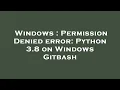 Windows Permission Denied error Python 3 8 on Windows Gitbash