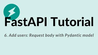 FastAPI Python Tutorial - 6 Add users Request body with Pydantic model