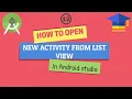 HOW TO OPEN NEW ACTIVITY FROM LIST VIEW ITEMS ANDROID STUDIO FOR BEGINNERS