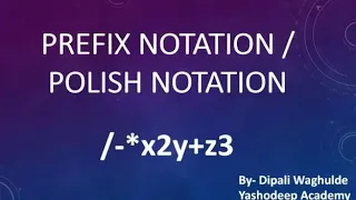 Prefix Notation Polish Notation