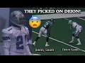 Deion Sanders Vs Jimmy Smith Keenan McCardell THEY PICKED ON DEION WR Vs CB 1997