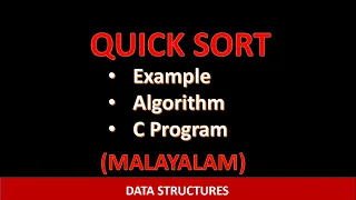 Quick sort Malayalam tutorial