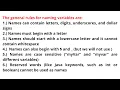 The General Rules For Naming Variables Variable Declaration and Initialization