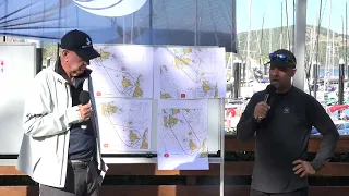 Day 2 2023 Hamilton Island Race Week Skippers Race Briefing and Rohan Nosworthy of Mid Coast Sails