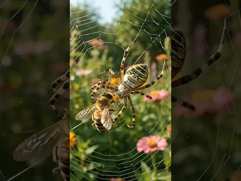 🤯 👈 عنكبوت ⚠️ يستخدم 😱 طريقه 🤔 صيد!(#كيف🧐 )؟؟