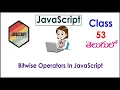 Bitwise Operators In JavaScript Training s In Telugu 53 I JavaScript Tutorials I Operators