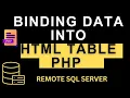 PHP SQL Server Get Data Values Into HTML Bootstrap Table