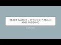 React Native - Styling Margin and Padding