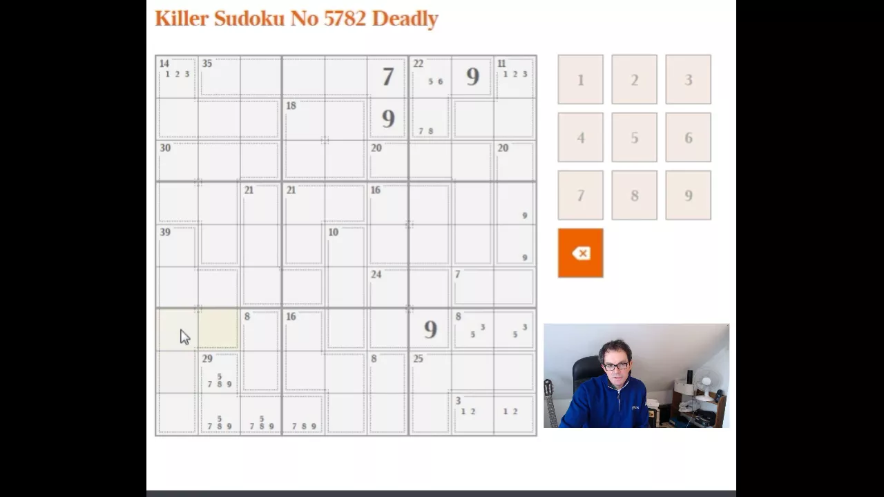 How to solve the Deadly Killer Sudoku:  The Times 22 Dec 17
