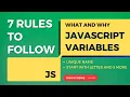 JavaScript Variables 7 Rules to Follow While Creating Variables in JavaScript