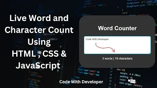 Live Character Counter using CSS JavaScript Code With Developer