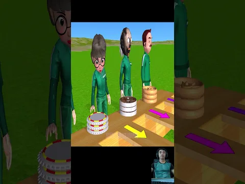 Scary Teacher 3D vs Squid Game Trying Put in Key Lock Wooden Wheel Rolling Challenge #shorts