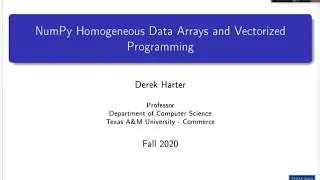 CSci 574 Machine Learning U02-1 NumPy Arrays and Vectorized Programming
