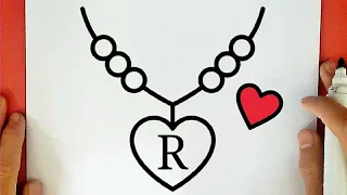 كيف ترسم عقد بالحرف R خطوة بخطوة رسم رسم رسم سهل رسم بنات تعليم الرسم للمبتدئين 