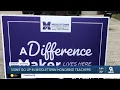Teachers and staff receiving actual signs of gratitude from school district
